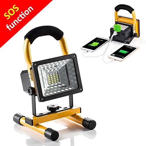 1800Lumens Max 15W 24LED Spotlights Work Lights Outdoor Camping Lights Built-in Rechargeable Lithium Batteries With USB Ports to charge Mobile Devices and Special SOS Modes