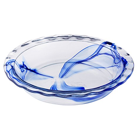Pyrex Watercolor Collection Easy Grab Pie Plate - 2 Pack, , Blue Lagoon