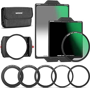 NEEWER Pro Square ND Filter Kit System with 100mm Metal Magnetic Filter Holder, Square Soft GND8/ND1000, 4 Adapter Rings, 86mm Magnetic CPL Filter, HD Optical Glass with Aluminum Frame/Carrying Pouch