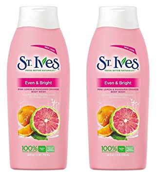 St Ives Body Wash 13.5 Ounce Radiant Skin (Pink Lemon/Mandarin Orange) (399ml) (2 Pack)