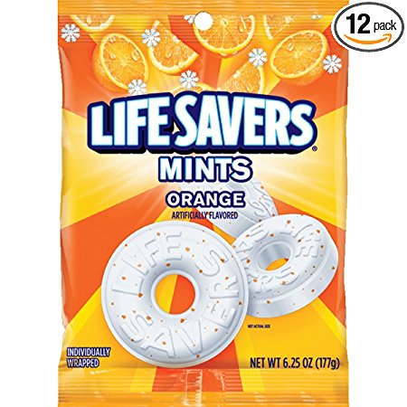 Life Savers Orange Mints Candy Bag, 6.25 ounce (12 Packs)