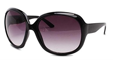 ASVP Shop® New Women's Fashion Sunglasses with Stylish Large Frame Round Vintage/Retro 70's Design and 100% UV400 Protection in Black Frame with Purple Lenses