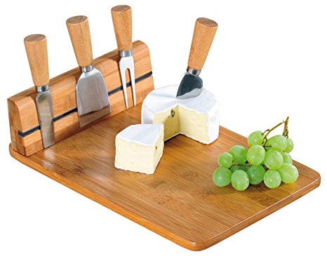 Kesper Cheese-Cutting Board With Cutlery of Bamboo, Brown