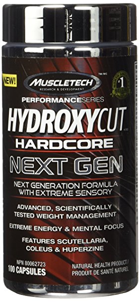 Hydroxycut Hardcore Next Gen, Weight Management & Pre-Workout Supplement, 100 Count