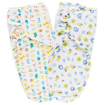 Lictin Baby Swaddle Wrap Blanket - 2pcs Swaddle Blankets for Newborn Adjustable Infant Baby Newborn Wrap Swaddle 100% Cotton for Baby Unisex 0-6 Months(63.5 x 28)