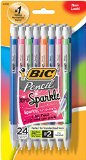 BIC Pencil Xtra Sparkle colorful barrels Medium Point 07 mm 24-Count