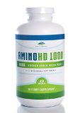 Amino Acid Supplement - AminoHD1000 BCAA - 450 Capsules Huge Bottle with No Additives or Excipients