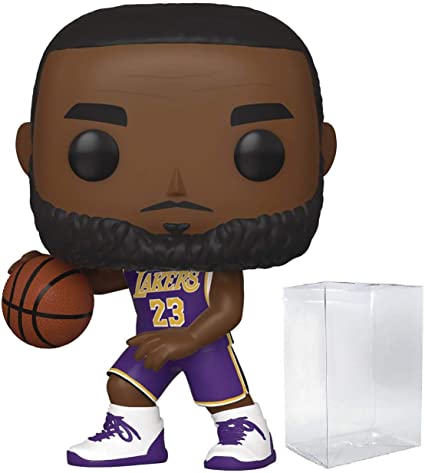 Lebron James LA Lakers Purple Jersey POP! Sports NBA Action Figure (Bundled with Pop Protector to Protect Display Box)