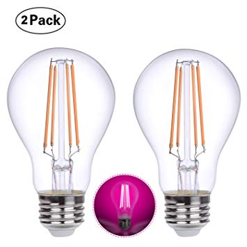 HOLA Plant Light Bulbs, Plant Grow Lights with 360 Degree for Indoor Plants Vegetables Greenhouse and Hydroponic, 6-Watt (60-Watt Equivalent), E26 Base, White Light, 2 Pack