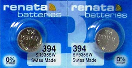 2 X Renata Mercury Free Swiss Made Silver 1.55V -SR936SW-394 Battery