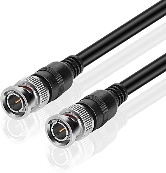 TNP BNC RG-59/U Cable (100 Feet) - BNC Male To Male Extension Connector Adapter RF Professional RG-59/U Grade Coaxial Wire Cord Cable Jack Plug for Video Security Camera CCTV Systems, Oscilloscope