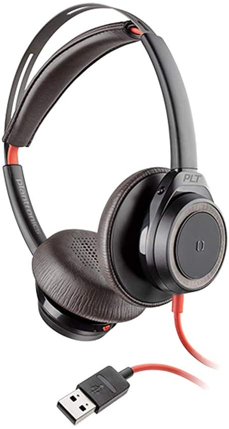 Poly - Blackwire 7225 Wired USB-A Headset (Plantronics) - Black - Dual-Ear (Stereo) Computer Headset - Connect to PC/Mac via USB-A - Active Noise Canceling - Works with Teams, Zoom & More