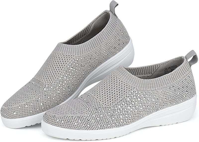 JENN ARDOR Women's Lightweight Shoes Breathable Casual Walking Orthopedic Slip On Walking Shoes