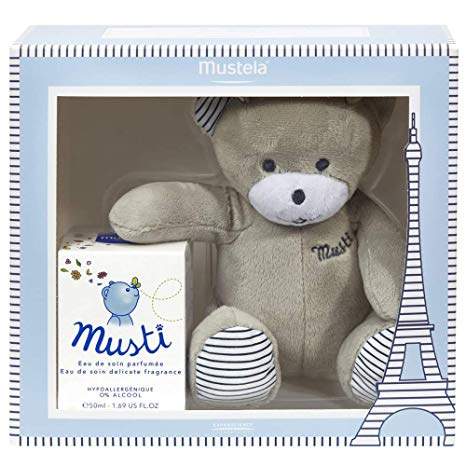 Mustela Musti Eau de Soin Spray, Baby Cologne and Perfume, Alcohol-Free Fragrance, Citrus and Floral, Single-Pack or Baby Gift Set