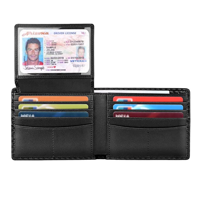 Wallet for Men-Bifold Slim Wallets Front Pocket Wallet With Effective RFID Blocking & 2 ID Windows