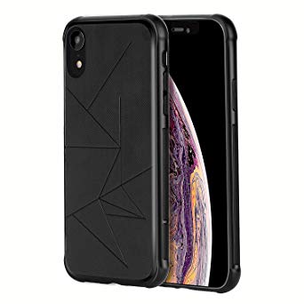 BStrive Ultra Slim Case for iPhone Xr 6.1 inch with Light but Durable Flexible Protection with Maple Leaf Pattern for iPhone Xr (2018) 6.1 inch - Matte Black