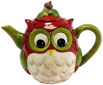 Cosmos 10915 Gifts Ceramic Owl Teapot, 6-Inch