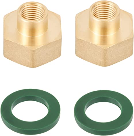 3/4”GHT Female x 1/4" NPT Female Connector,GHT to NPT Adapter Brass Fitting,Brass Garden Hose to Pipe Fittings For AIR/Oil/Fuel/Water 2pcs