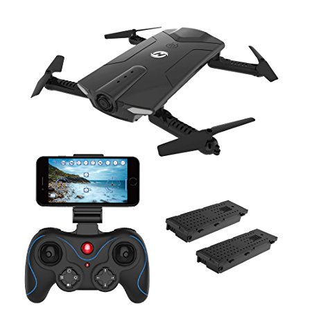 Holy Stone HS160 Shadow FPV RC Drone with 720P HD Wi-Fi Camera Live Video Feed 2.4GHz 6-Axis Gyro Quadcopter for Kids & Beginners - Altitude Hold, One Key Start, Foldable Arms,Bonus Battery