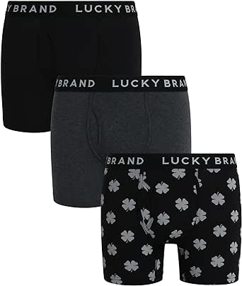 Lucky Brand Mens Casual Stretch Boxer Briefs 3Pack