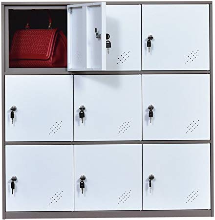 Shool and Home Locker Organizer Storage for Kids,Playground Metal Shoes and Bag Storage Cabinet (White)