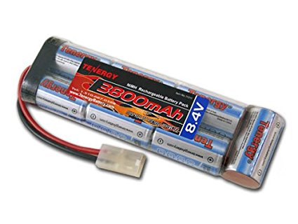 Tenergy 8.4V 3800mAh Flat NiMH Battery Pack for AirSoft Rifles, RC Car, Hobbico Electristar Plane Etc. with Standard Sized Tamiya Connector (Not Mini)