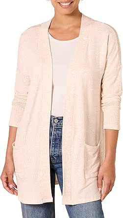 Amazon Essentials Women's Relaxed-Fit Lightweight Lounge Terry Open-Front Cardigan