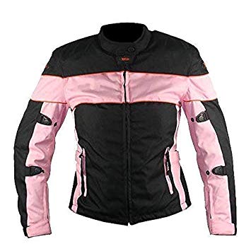 Xelement CF462 Women's Black/Pink Tri-Tex Fabric Motorcycle Jacket with Advanced Level-3 Armor - 3X-Large