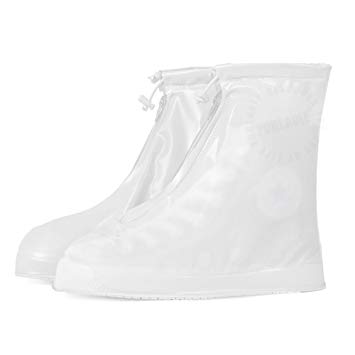 FUNLAVIE Rain Shoe Covers Non-slip Reusable Waterproof Shoe Covers for Women Men