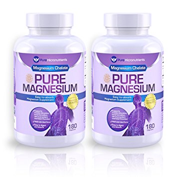 Pure Micronutrients Magnesium Supplements, 200mg, 180ct - Best Buy Value 2-Pack (2)