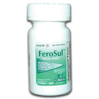 [3 PACK] FeroSul® 325mg (5GR) Ferrous Sulfate Coated Easy-To-Swallow 100 ct. Tablets (Green)