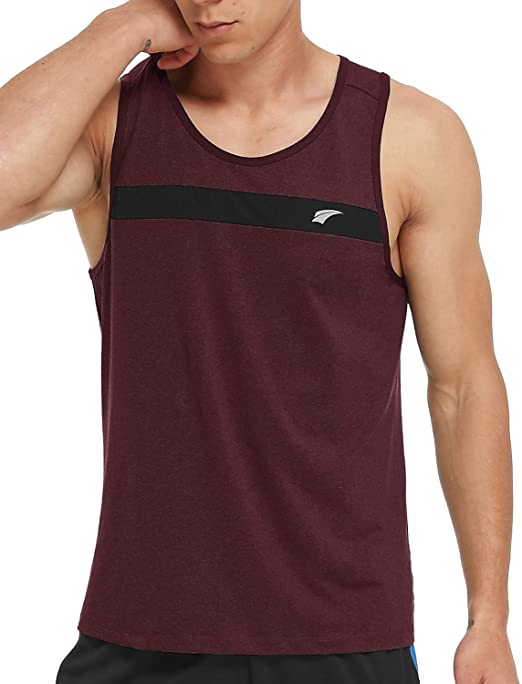 EZRUN Men's Tank Tops Quick Dry Athletic Training Workout Shirts for Gym Fitness Bodybuilding Running Jogging Training