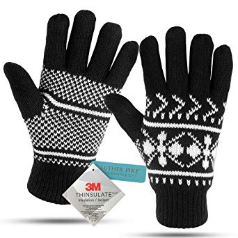 Winter Gloves For Women: Women's Cold Weather Snow Glove: Womens Knit 3M Thinsulate Thermal Insulation