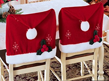 Santa Hat Christmas Chair Covers - Set Of 2 By Collections Etc