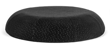 Aeris Donut Seat Cushion - Queen Size Memory Foam Seat Pad with Machine Washable Black Plush Velour Cover