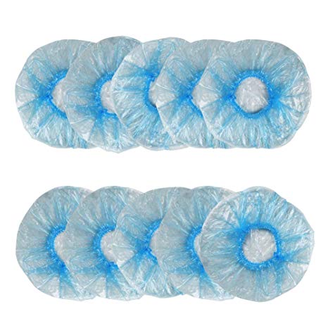 Shintop Disposable Shower Caps, Pack of 100 Individually Wrapped with Large Elastic Bath Cap for Home, Hotel, Hair Salon and Spa (Blue, Thicken)