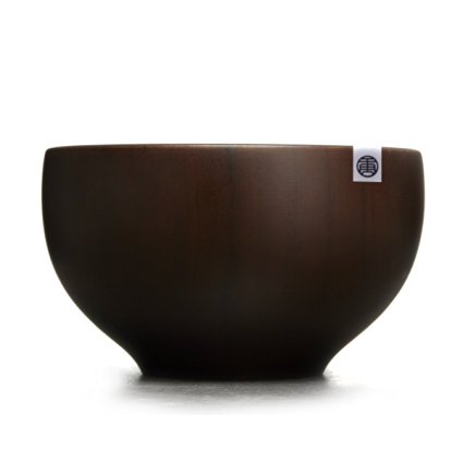 Homestia Japanese Style Dark Brown Jujube Wood Round Soup Bowl Salad Bowl 4.7"