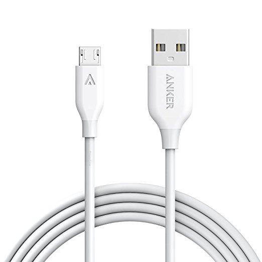 Anker PowerLine 6-feet Micro USB Charging Cable for Android Smartphones (White)