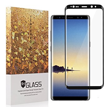 Galaxy Note 8 Screen Protector, [3D Curved Edge] [Full Coverage] [Anti-Scratch] [9H Hardness] Tempered Glass Screen Protector for Samsung Galaxy Note 8(Black)