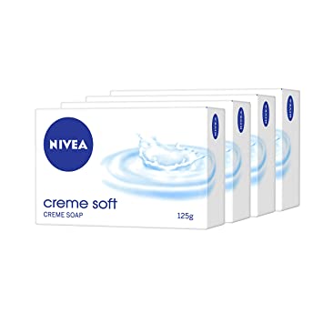 NIVEA Soap, Crème Soft, For Hands and Body, 125g (4 Pieces)