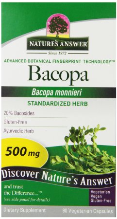 Natures Answer Bacopa Standardized Vegetarian Capsules 500mg 90-Count