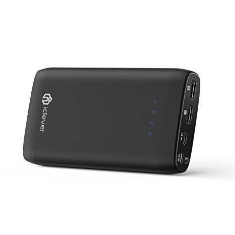 [Premium Original Battery] iClever Power Bank |16750mAH Portable Charger with 4.8A Output and 2A Lightning Input, External Battery Pack with Smart ID Technology for iPhone, iPad,Samsung Galaxy