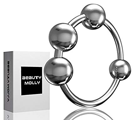 Beauty Molly 4 Solid stainless metal balls stainless steel glans penis ring
