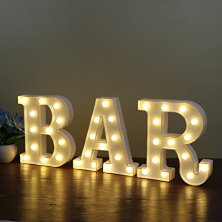 BAR - Illuminated Marquee Bar Sign - Lighted LED Marquee Word Sign - Pre-Lit Pub Bar Sign Light Battery Operated (23.03-in x 8.66-in)