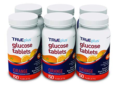 TRUEplus® Glucose Tablets, Orange Flavor - 50ct Bottle – 6 Pack