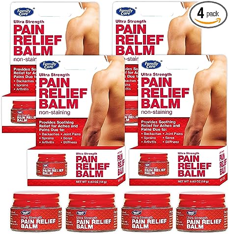 Ultra Strength Pain Relief Balm, (Pack of 4) .63oz