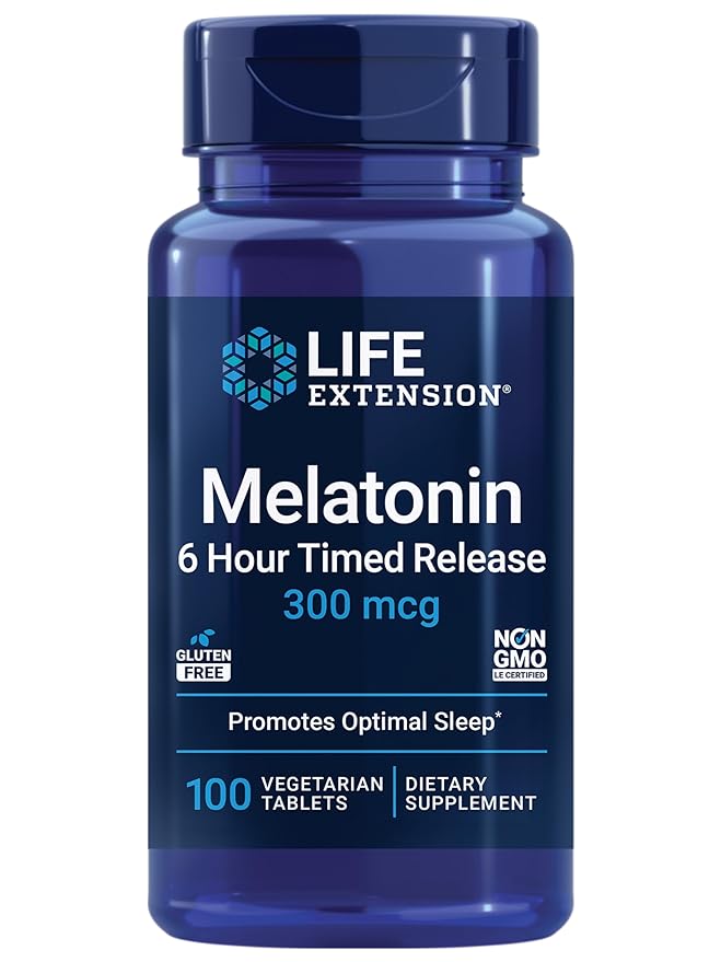 Life Extension Melatonin Time Released Vegetarian Tablets 300 mcg 100 Count