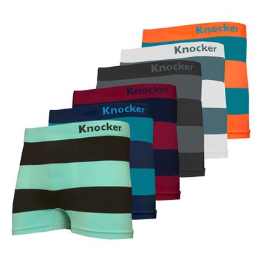 Mens Seamless Boxer Brief Stretchable Underwear 6-pcs Set Assorted Colors