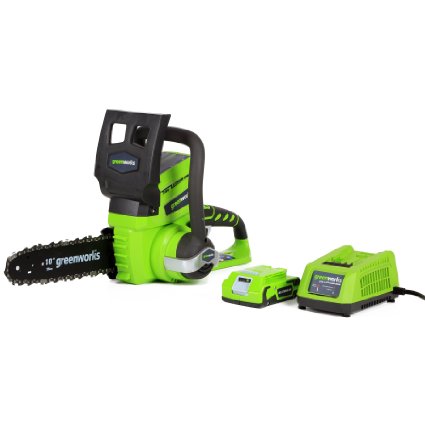 GreenWorks 20362 G-24 10-Inch Cordless Chainsaw 1 2Ah Battery and Charger Inc