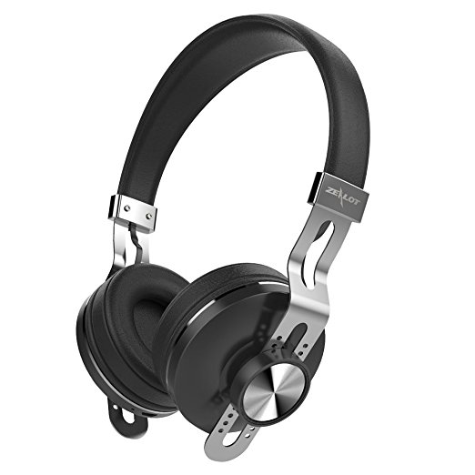 ZEALOT® B18 Fashion Wireless On Ear Bluetooth Headset-Hi-Fi Music,Line in Audio Input,Hand-free Call,Retractable Design-Black